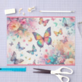Kleurrijke Waterverf bloemenvlinders Tissuepapier (Craft)