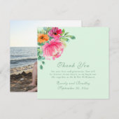 Kleurrijke Waterverf bloemfoto dank u kaart (Voorkant / Achterkant)
