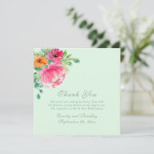 Kleurrijke Waterverf bloemfoto dank u kaart (Staand voorkant)