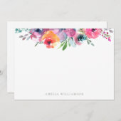 Kleurrijke Waterverf Bloemige Bruidsdouche  Bedankkaart (Voorkant / Achterkant)