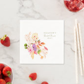 Kleurrijke Waterverf Bloemige Brunch Bruisende Fee Servet (Insitu)