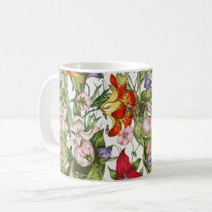 Kleurrijke Waterverf bloemmotief Koffiemok