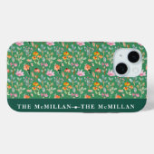  Kleurrijke waterverf bloemmotief roze Case-Mate iPhone Case (Achterkant (horizontaal))