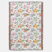  Kleurrijke waterverf bloemmotief roze Deken (Voorkant Verticaal)