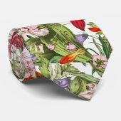 Kleurrijke Waterverf bloemmotief Stropdas (Opgerold)