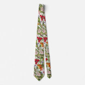 Kleurrijke Waterverf bloemmotief Stropdas (Voorkant)
