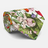Kleurrijke Waterverf bloemmotief Stropdas (Opgerold)