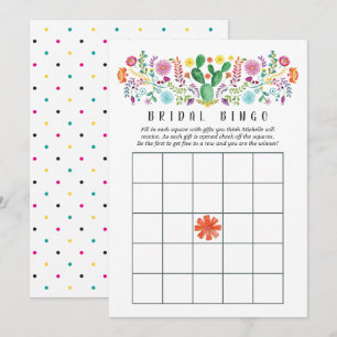 Kleurrijke Waterverf Bloemrijke Bruiloftsbingo Kaart