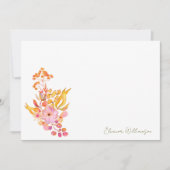 Kleurrijke Waterverf Bloemrijke Bruiloftsbubbels B Bedankkaart (Voorkant)