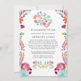 Kleurrijke Waterverf Bloemrijke Feestelijke Bruilo Aankondiging