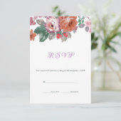 Kleurrijke Waterverf Blossom RSVP Kaartje (Staand voorkant)