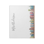 Kleurrijke Waterverf Boeken Docent Naam Notitieblok (Linkerzijde)