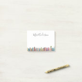 Kleurrijke Waterverf Boeken Leraar Naam Post-it® Notes (Op bureau)
