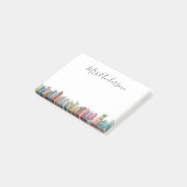 Kleurrijke Waterverf Boeken Leraar Naam Post-it® Notes (Schuin)