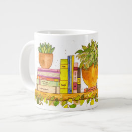 Kleurrijke Waterverf boekenplank Grote Koffiekop