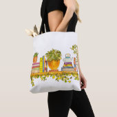 Kleurrijke Waterverf boekenplank Tote Bag (Dichtbij)