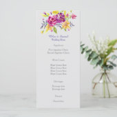 Kleurrijke Waterverf Boeket Bruiloft Menu (Staand voorkant)