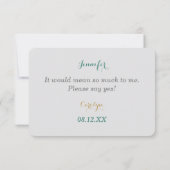 Kleurrijke Waterverf Boeket op Silver Bridesmaid Kaart (Achterkant)