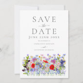 Kleurrijke Waterverf Boho Bruiloft met Wilde Bloem Save The Date (Voorkant)