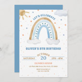 Kleurrijke Waterverf Boho Rainbow Boy Verjaardag Kaart (Voorkant / Achterkant)