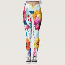 Kleurrijke waterverf botanische bloemleggings