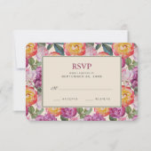 Kleurrijke Waterverf Bouquet - Bindende RSVP (Voorkant)
