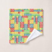 Kleurrijke Waterverf bouwstenen Bad Handdoek (Wasdoekje)