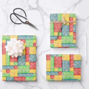 Kleurrijke Waterverf bouwstenen Inpakpapier Vel