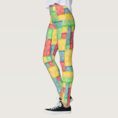 Kleurrijke Waterverf bouwstenen Leggings (Links)