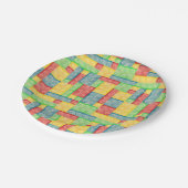 Kleurrijke Waterverf bouwstenen Papieren Bordje (Gekanteld)