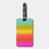 Kleurrijke Waterverf Bright regenboogstrips Naam Bagagelabel (Achterkant verticaal)