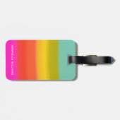 Kleurrijke Waterverf Bright regenboogstrips Naam Bagagelabel (Achterkant horizontaal)