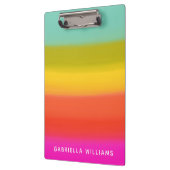 Kleurrijke Waterverf Bright regenboogstrips Naam Klembord (Links)