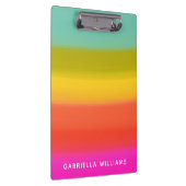 Kleurrijke Waterverf Bright regenboogstrips Naam Klembord (Rechts)