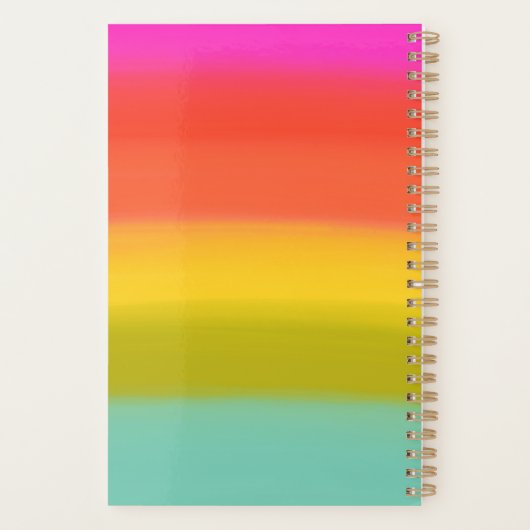 Kleurrijke Waterverf Bright regenboogstrips Naam Planner (Achterkant)