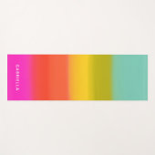 Kleurrijke Waterverf Bright regenboogstrips Naam Yogamat (Voorkant (horizontaal))