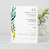 Kleurrijke Waterverf bruiloft details behuizing Kaart (Staand voorkant)