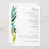 Kleurrijke Waterverf bruiloft details behuizing Kaart (Voorkant / Achterkant)