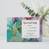 Kleurrijke Waterverf Bruiloft RSVP-kaart RSVP Kaartje (Staand voorkant)