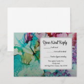 Kleurrijke Waterverf Bruiloft RSVP-kaart RSVP Kaartje (Voorkant / Achterkant)