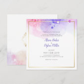 Kleurrijke Waterverf bruiloft uitnodiging Kaart (Voorkant / Achterkant)