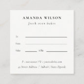 Kleurrijke Waterverf Cake Bakkerij Cadeaubon Vierkante Visitekaartje (Achterkant)