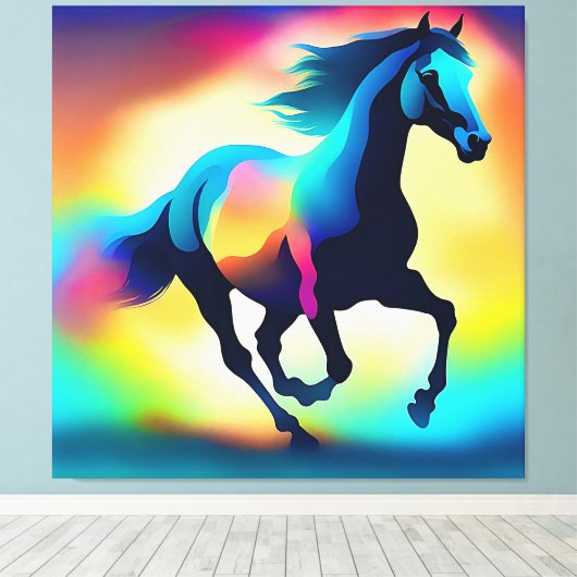 Kleurrijke waterverf canvas afdruk (Insitu (Houten vloer))