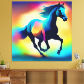 Kleurrijke waterverf canvas afdruk (Insitu (Woonkamer))