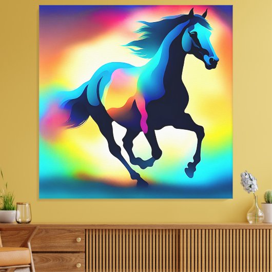 Kleurrijke waterverf canvas afdruk (Insitu (Woonkamer))