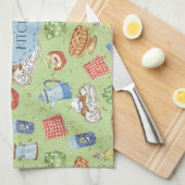 Kleurrijke Waterverf Chef Cooking Green Theedoek (Quarter Fold)