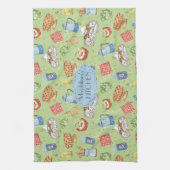 Kleurrijke Waterverf Chef Cooking Green Theedoek (Verticaal)