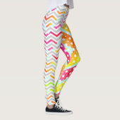 Kleurrijke waterverf chevron, polka dot leggings (Rechts)