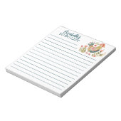 Kleurrijke Waterverf Chicken Folk Art to Do List Notitieblok (Linkerzijde)