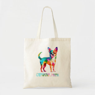 Kleurrijke Waterverf Chihuahua Mama Hond Moeder Ch Tote Bag